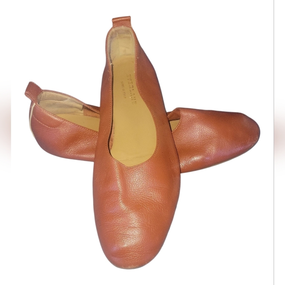 Everlane The Day Italian Leather Round Toes  Brown Women's Ballet Flat Sz 7 1/2 - Picture 2 of 9